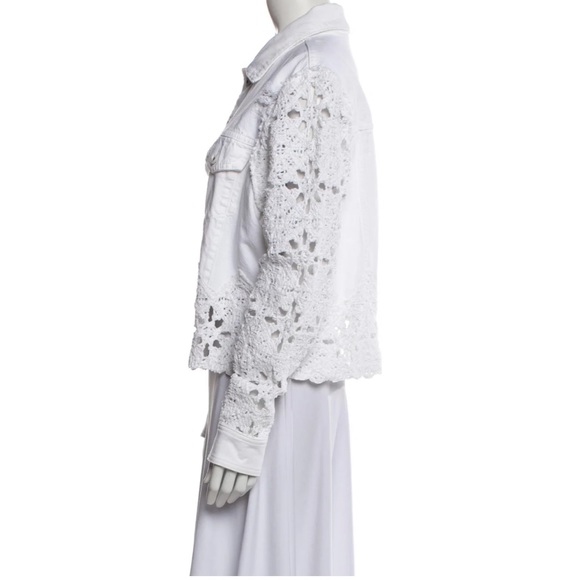 Jonathan Simkhai White Macrame Crochet Button Down Jacket - Picture 4 of 16